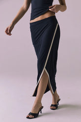 Tavira Licorice Black Midi Skirt